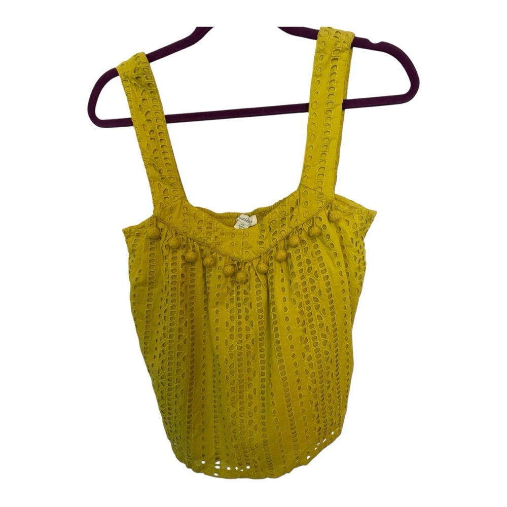 Sundance Yellow Cropped Tank with embellishments